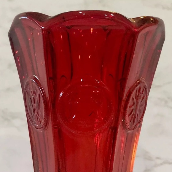 🇺🇸💥Vintage Ruby Red Fostoria Americana Coin & Eagle 7 7/8” Vase - MINT!💥🇺🇸 - Picture 5 of 11